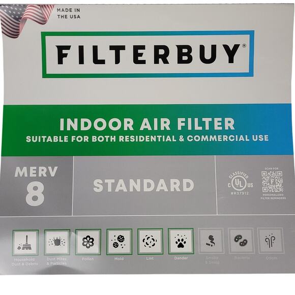 Filterbuy 16x25x2 MERV 8 Pleated Air Filters Replacement for HVAC AC 2 Pack - Picture 2 of 8